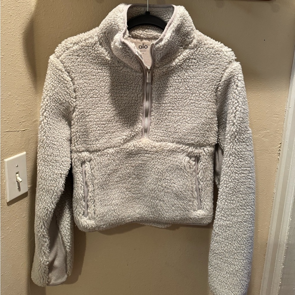 Alo Yoga Shanti Sherpa Sweater Half Zip Flaw